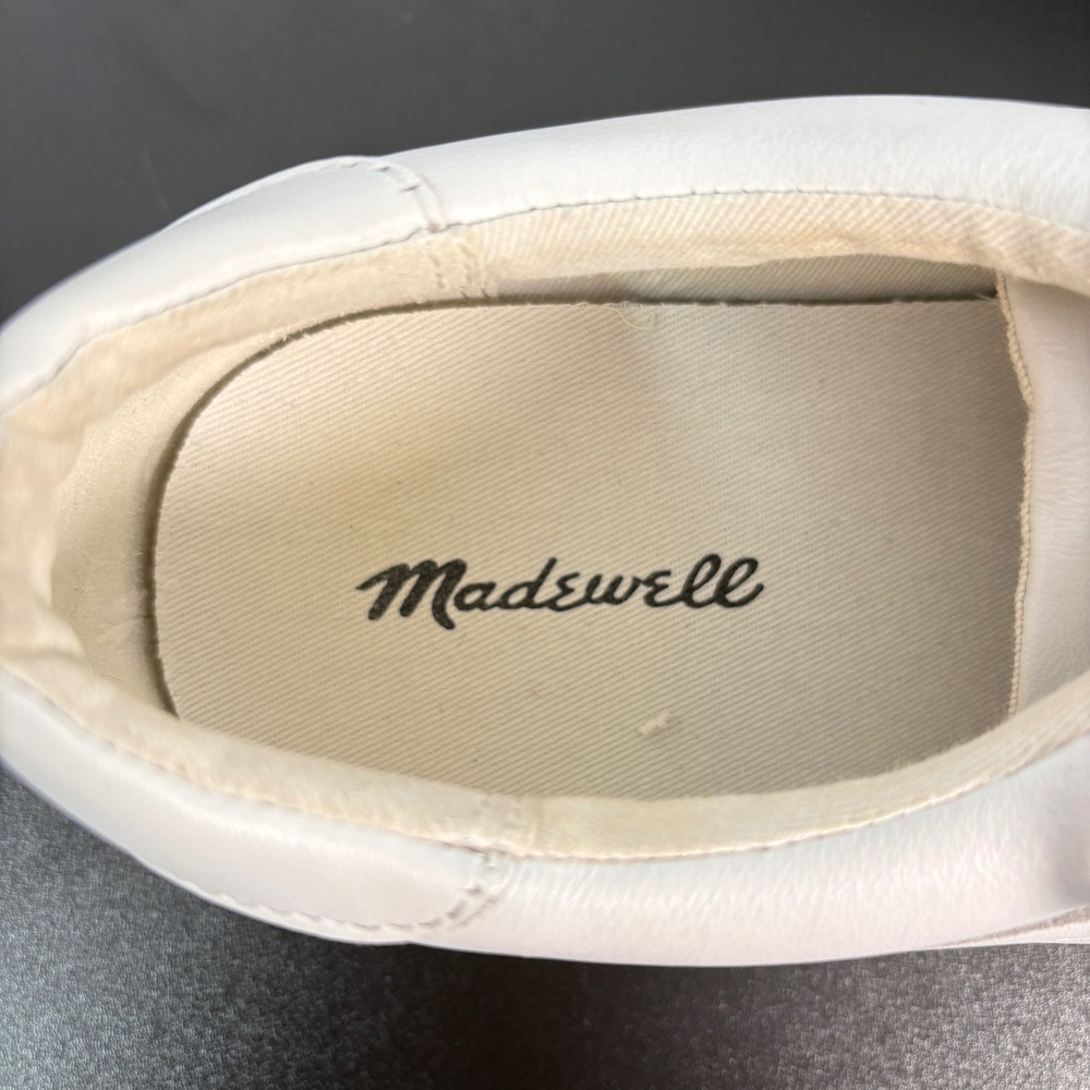 Madewell Womens Sneakers Size 9 White Leather Sidewalk Low Top L3243 Lace Up - Picture 7 of 15